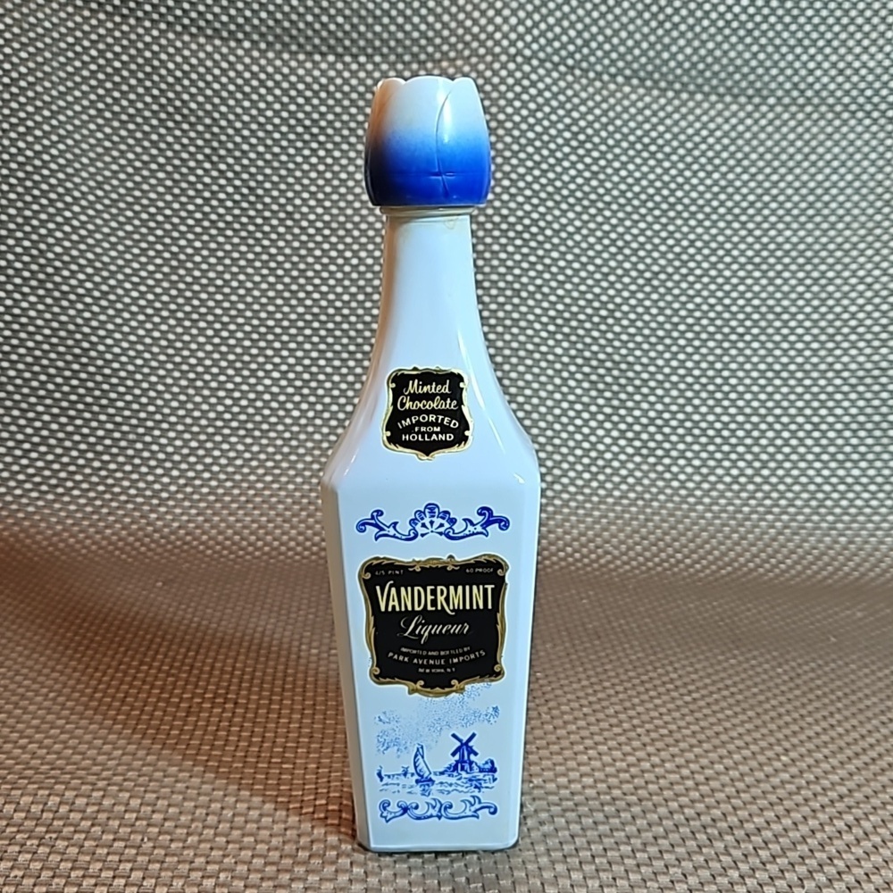 9 Inch Vandermint Liqueur Minted Chocolate Ceramic Bottle
